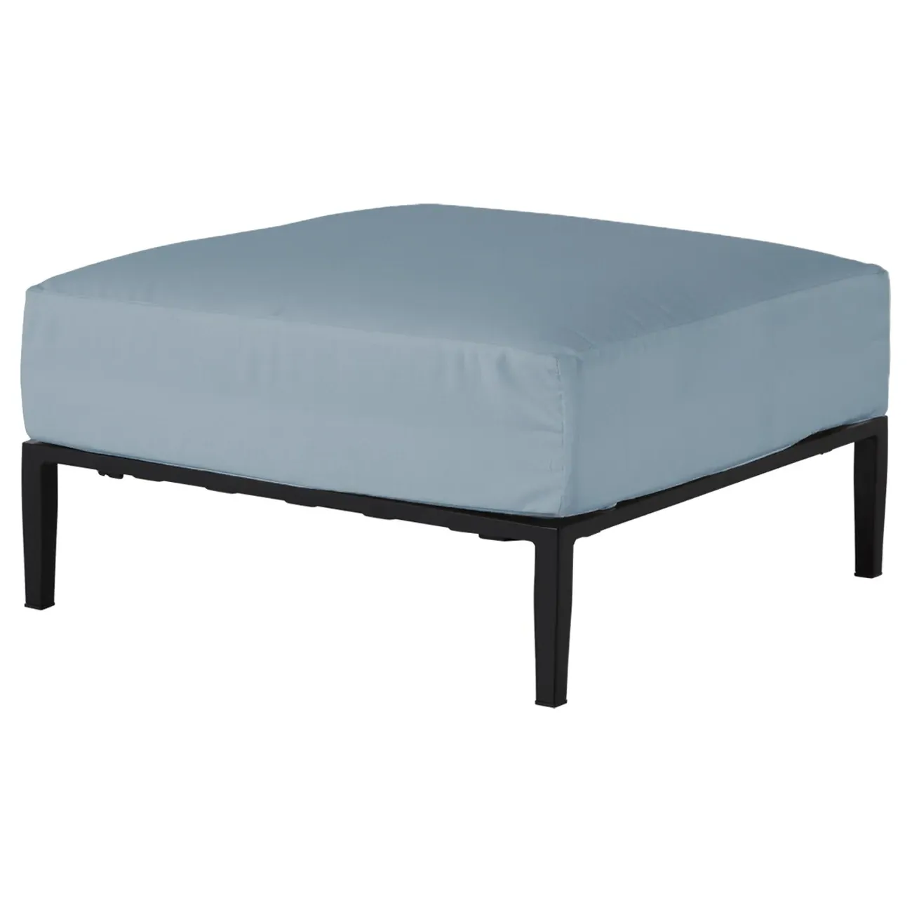 Havana Square Outdoor Ottoman - Blue, Aluminum