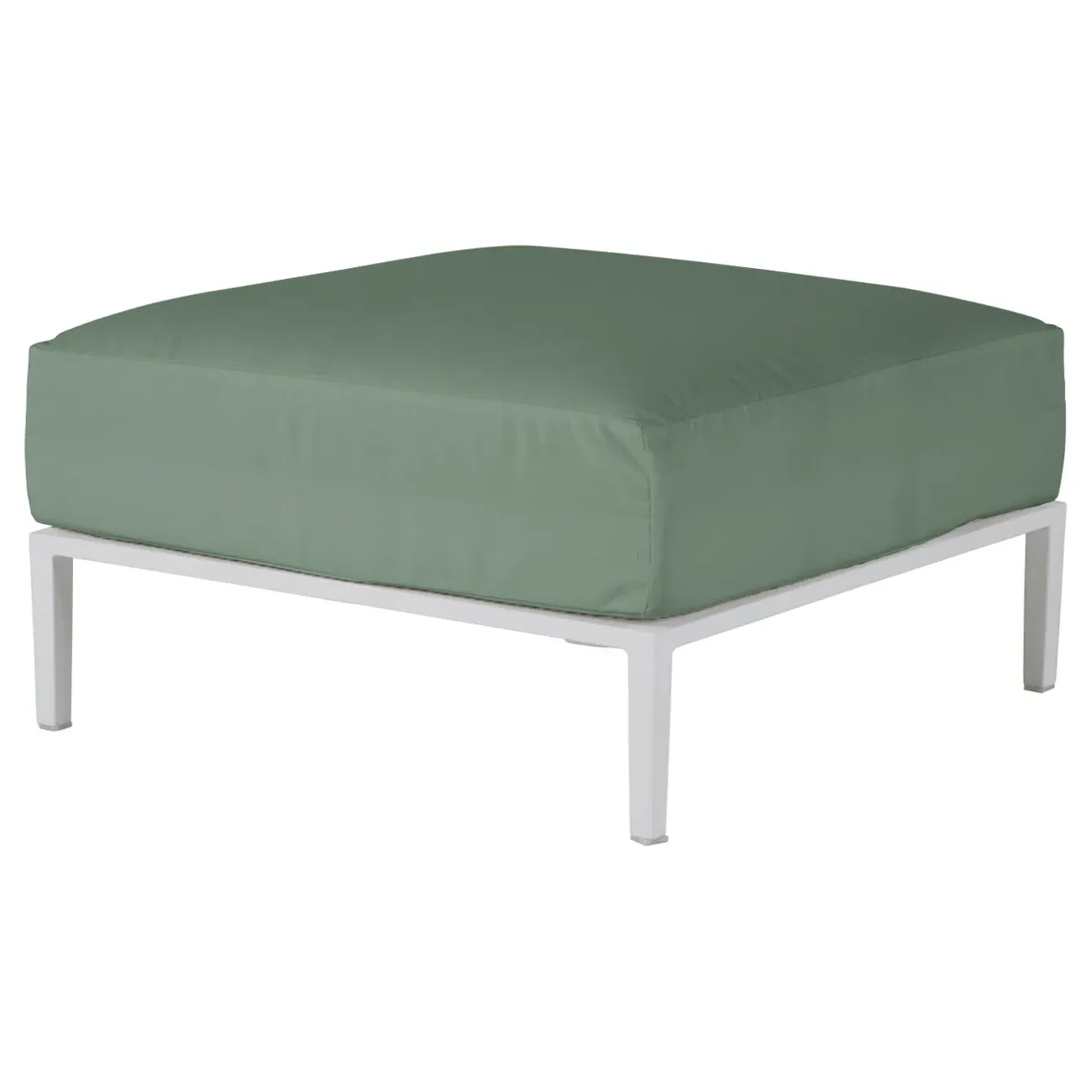 Havana Square Outdoor Ottoman - Green, Aluminum