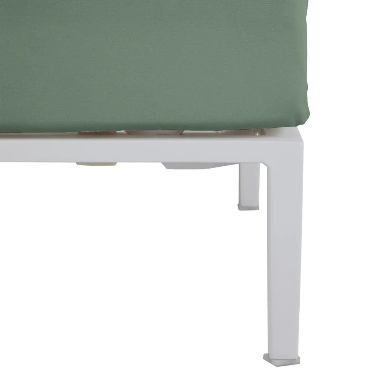 Havana Square Outdoor Ottoman - Green, Aluminum