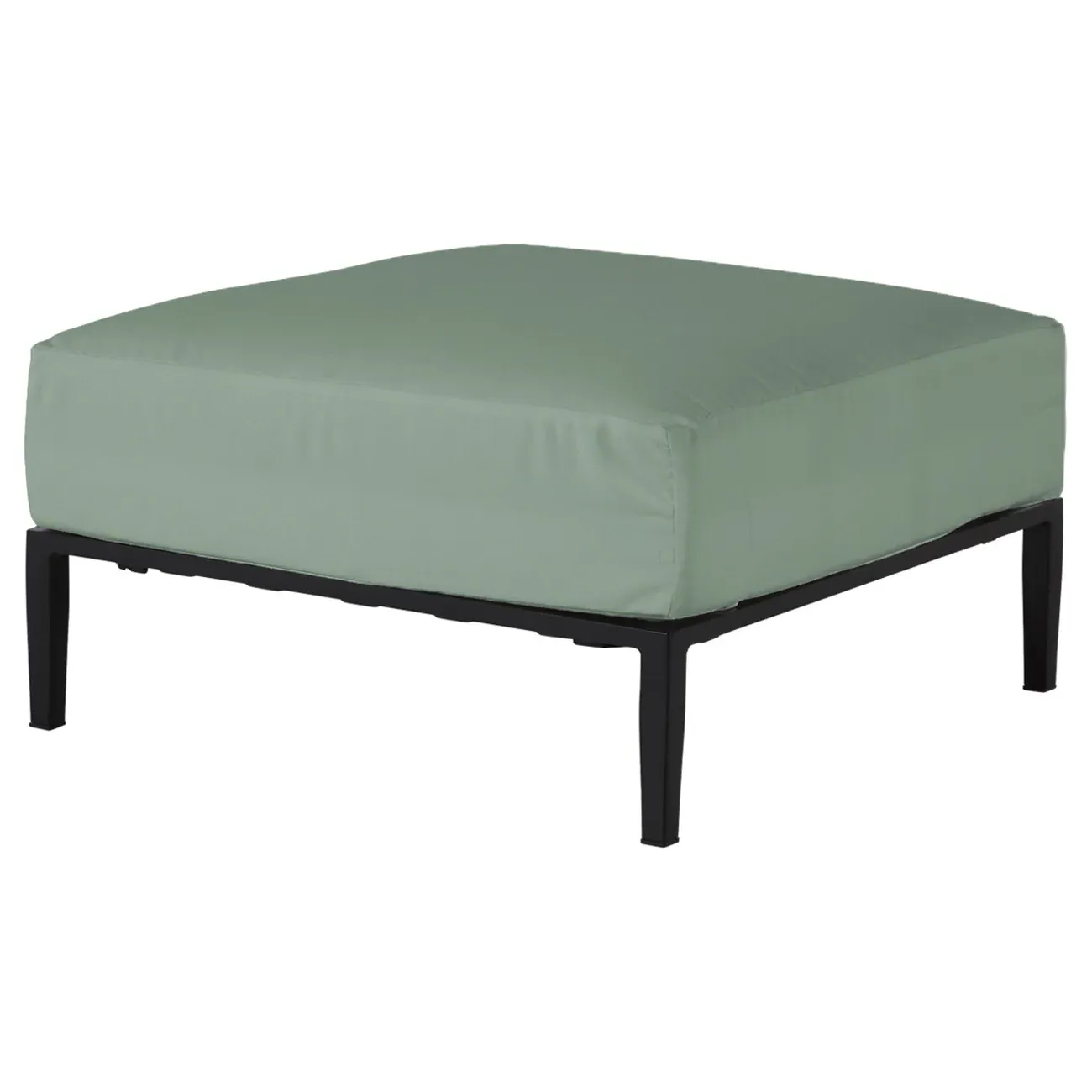 Havana Square Outdoor Ottoman - Green, Aluminum
