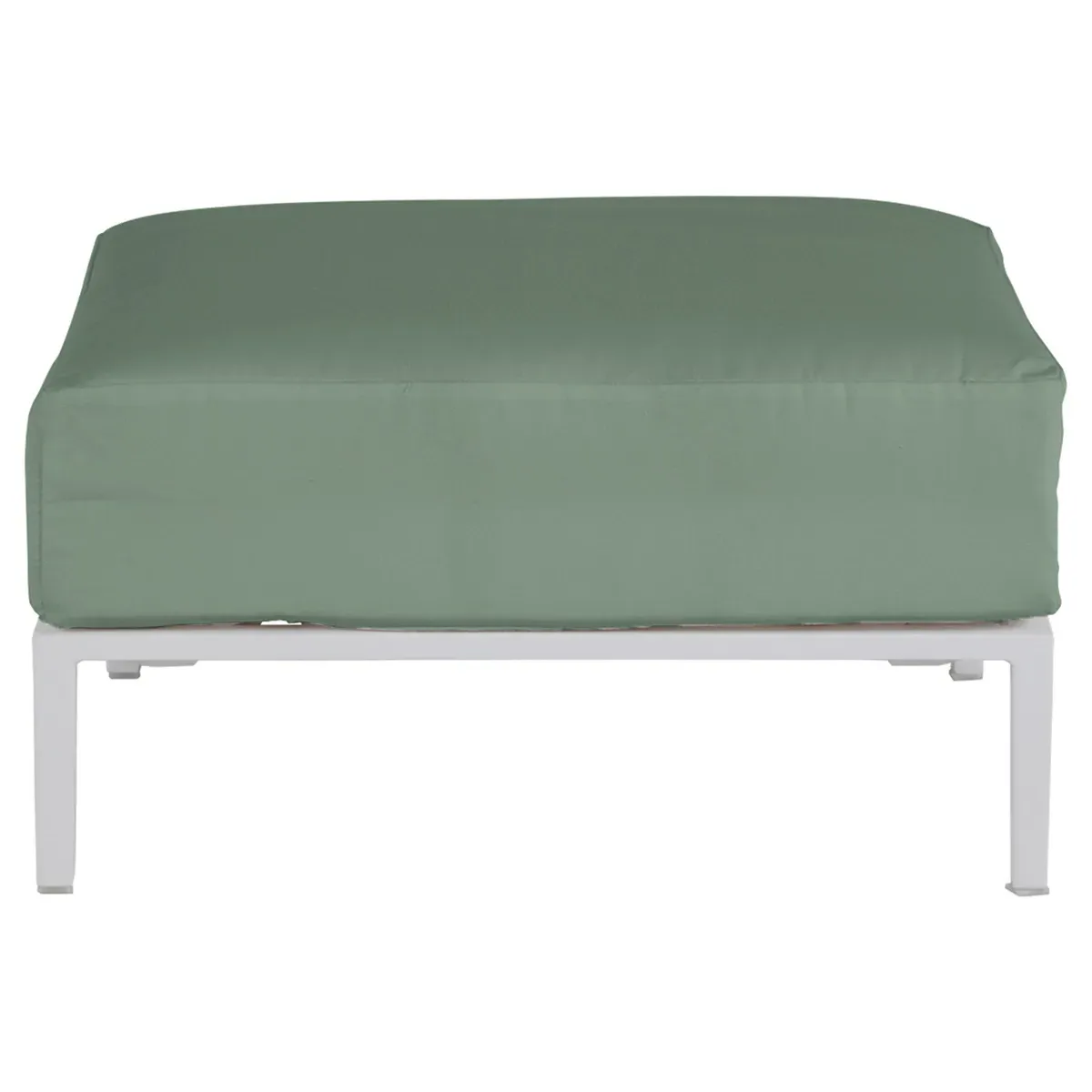 Havana Square Outdoor Ottoman - Green, Aluminum