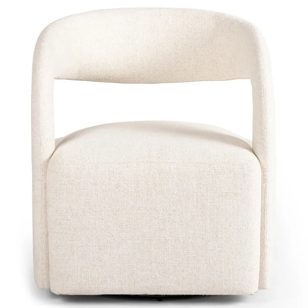 Hawkins Swivel Barrel Chair - Natural, Performance Fabric