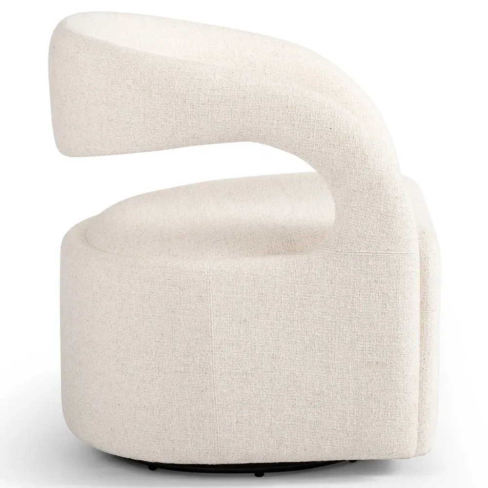 Hawkins Swivel Barrel Chair - Natural, Performance Fabric