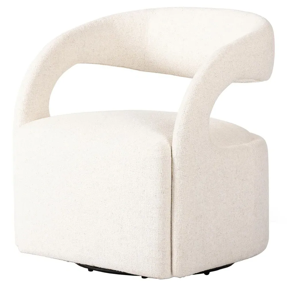 Hawkins Swivel Barrel Chair - Natural, Performance Fabric image
