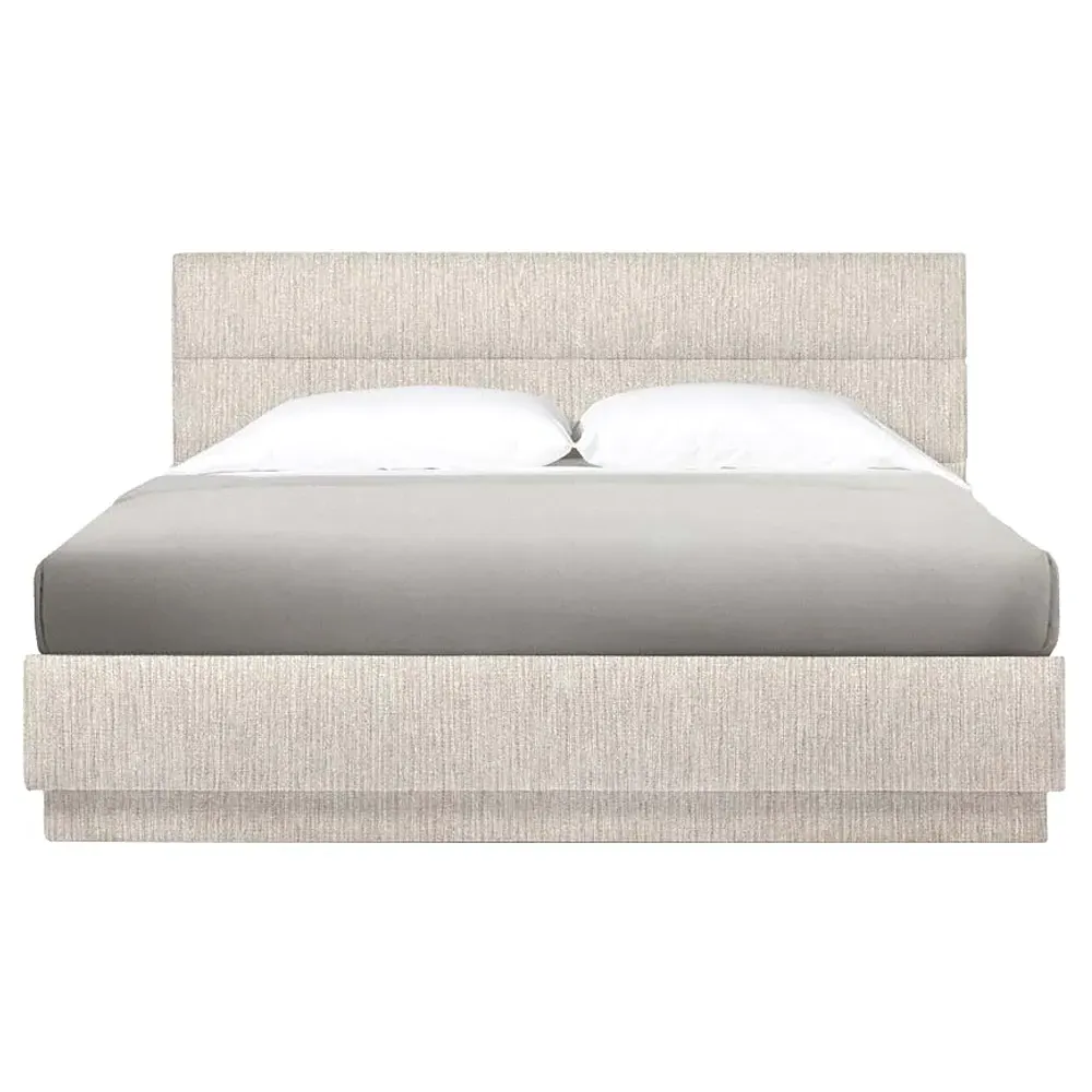Hawthorne King Size Tufted Bed - Sand Grey, Aria Loom