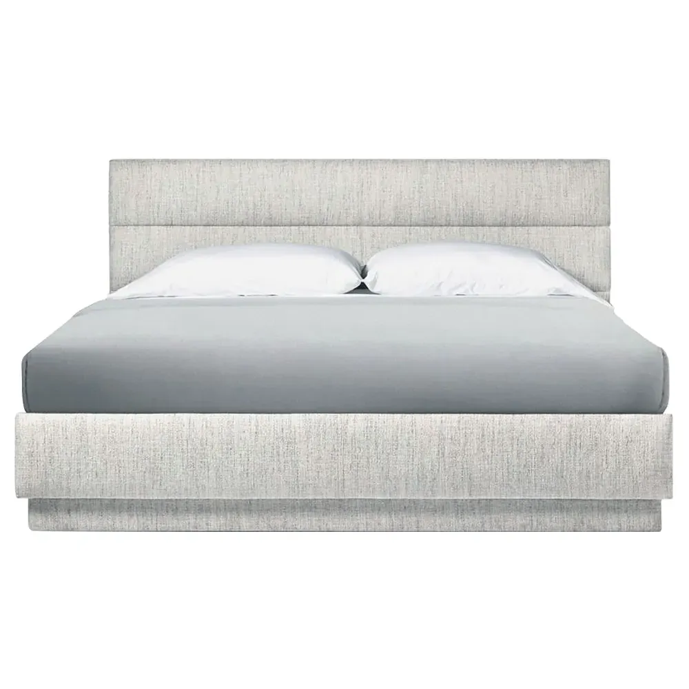 Hawthorne Queen Size Tufted Bed - Heather Grey, Belgian Loom image