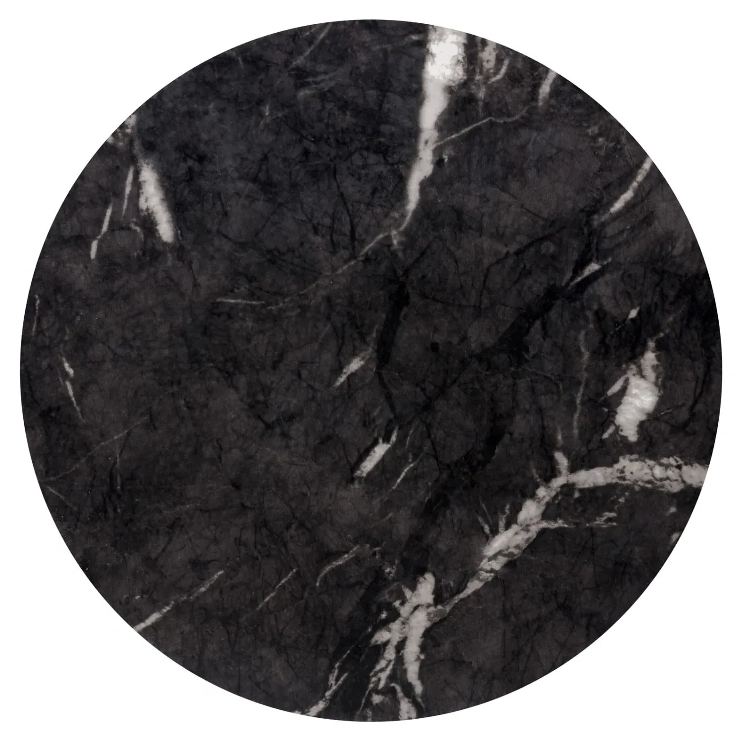 Haycombe Faux Marble Outdoor End Table - Black, Concrete