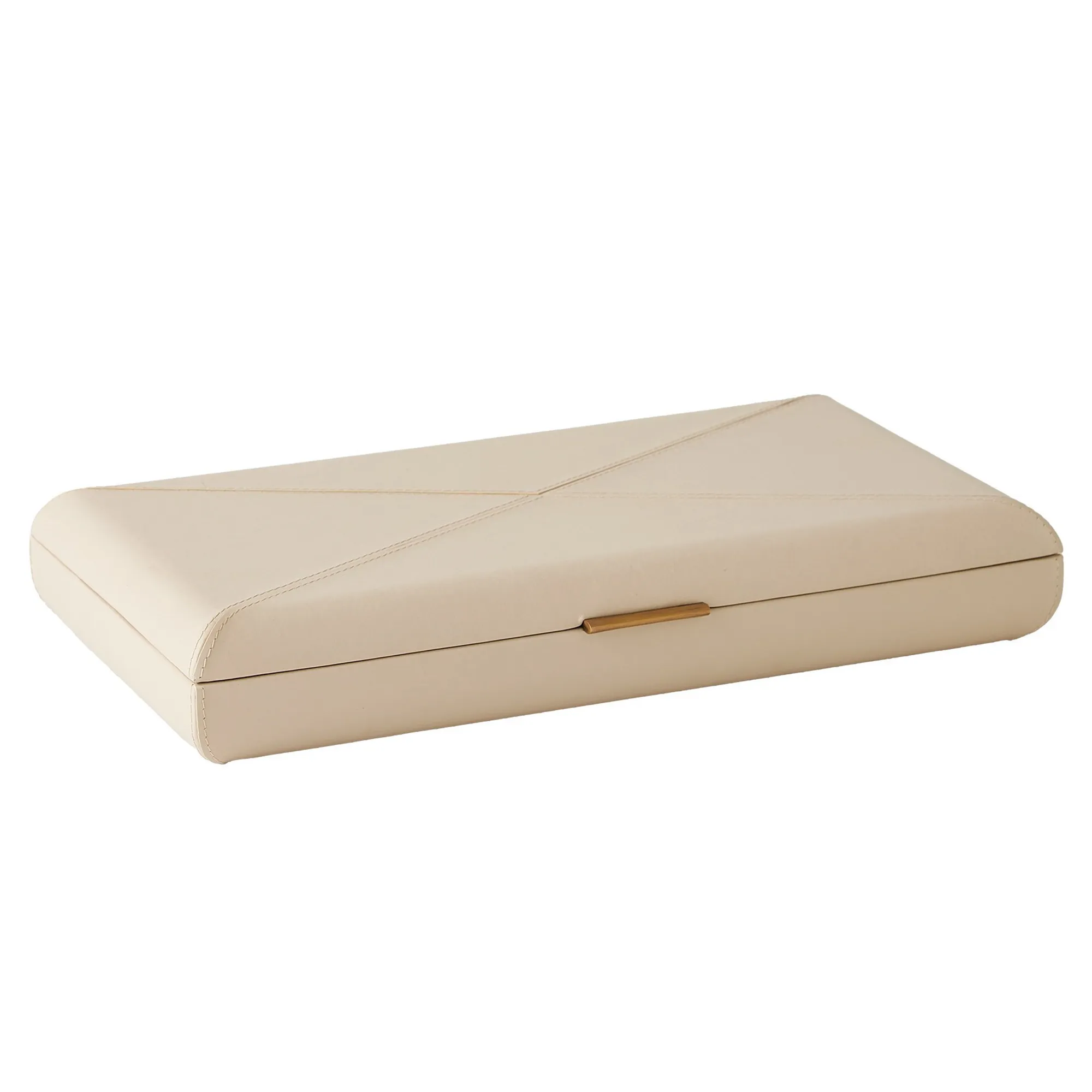 Hayes Large Decorative Box - Beige, Leather