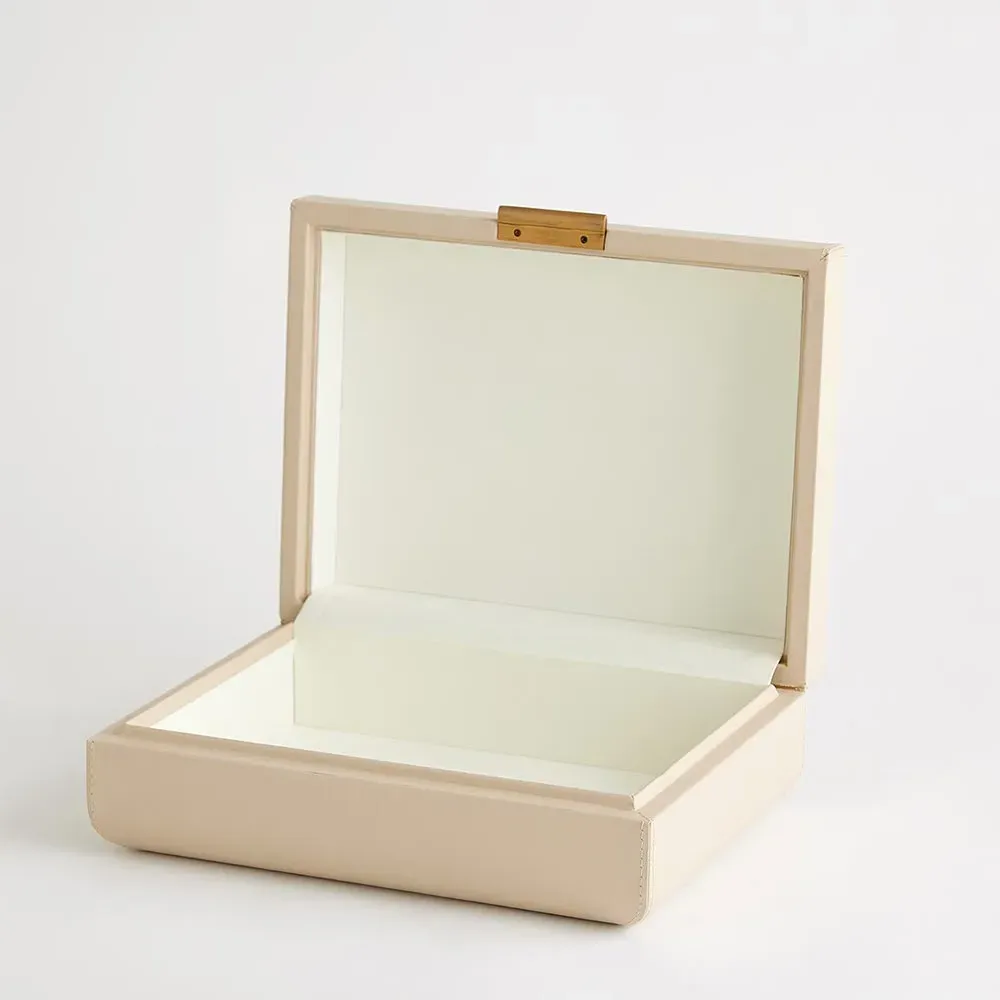 Hayes Medium Decorative Box - Beige, Leather