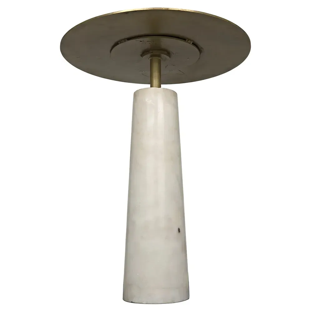 Hayes Side Table - White, Marble