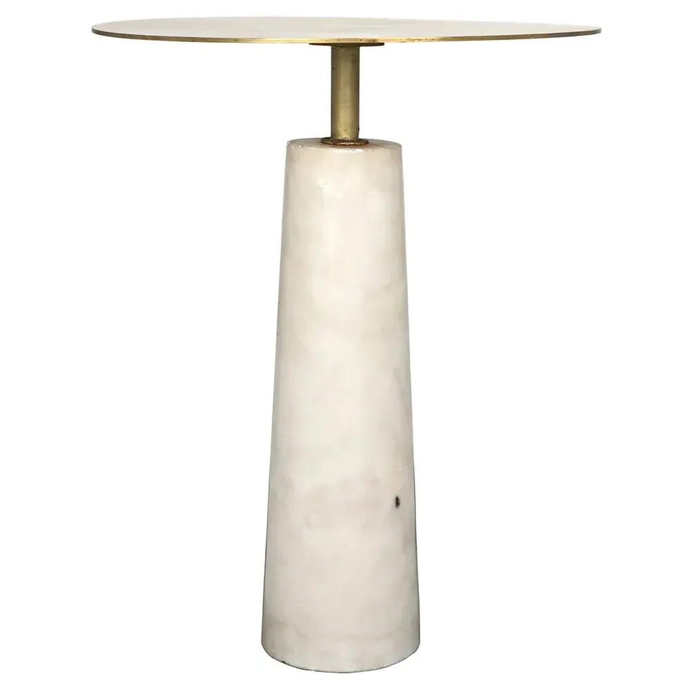 Hayes Side Table - White, Marble image