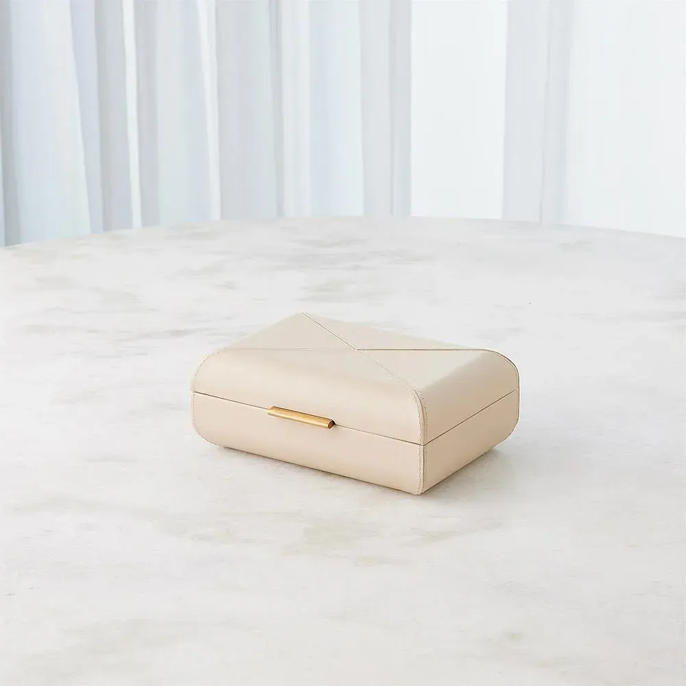 Hayes Small Decorative Box - Beige, Leather