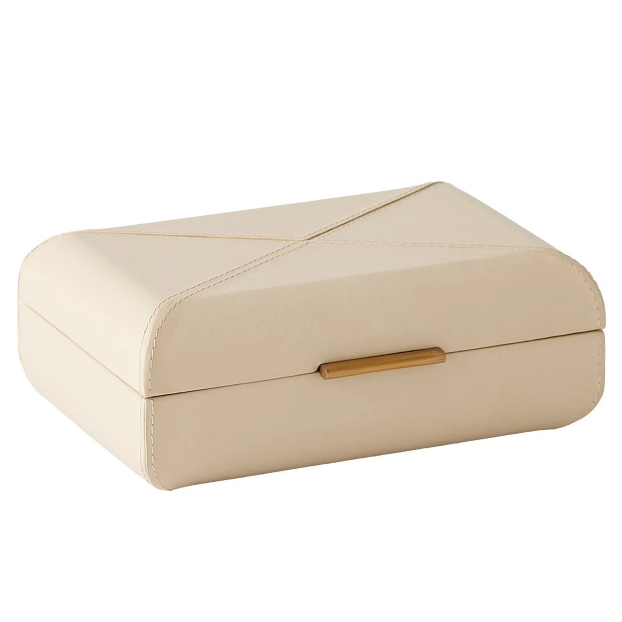 Hayes Small Decorative Box - Beige, Leather image