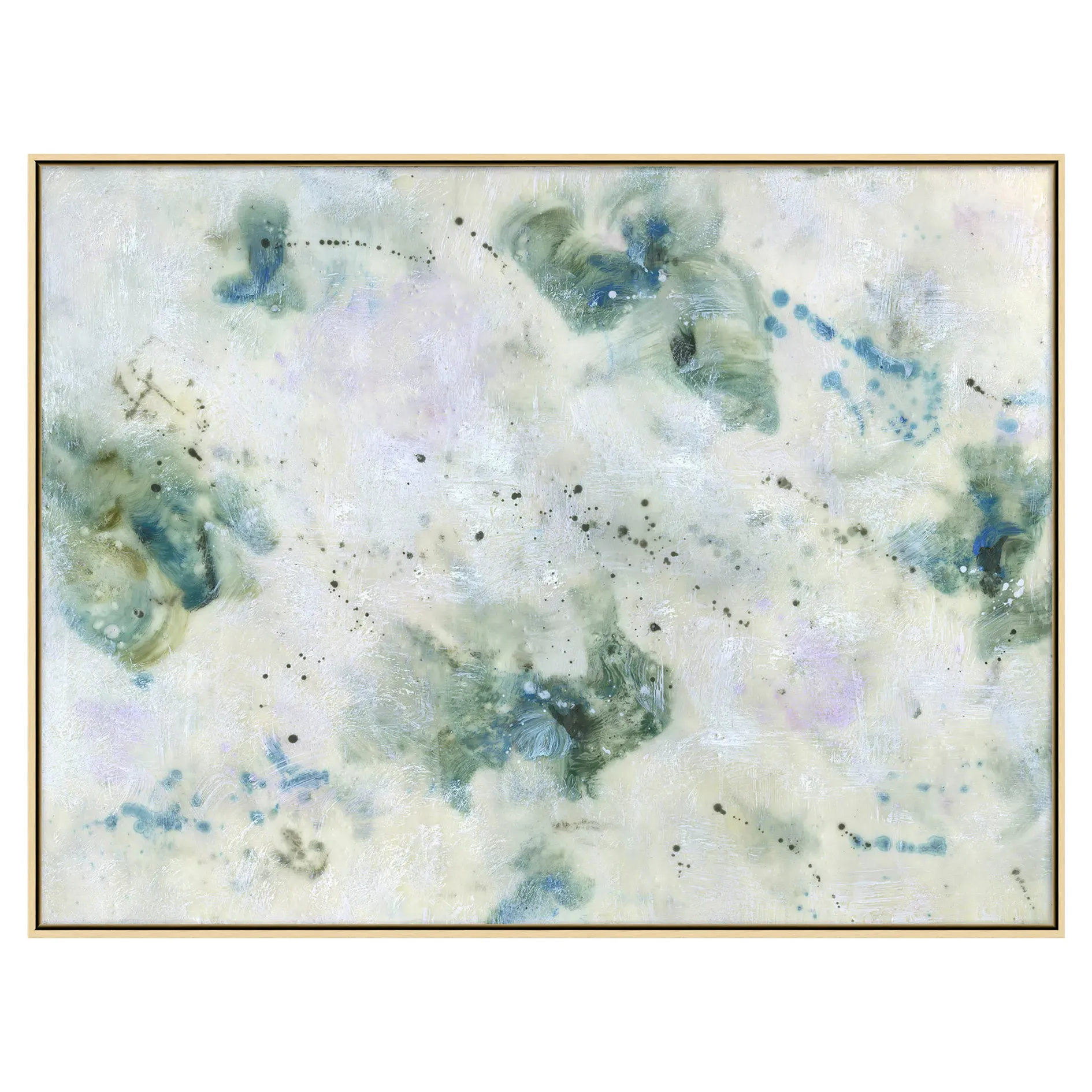 Hazel Abstract Natural Frame Painting 3 - White-Ivory