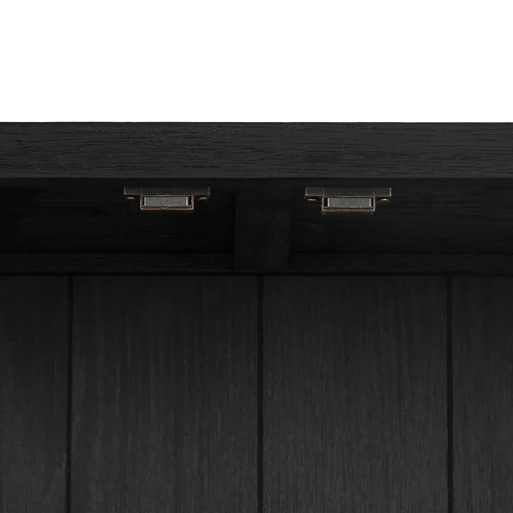 Hazel Display Case with Glass Doors - Black Oak, Iron