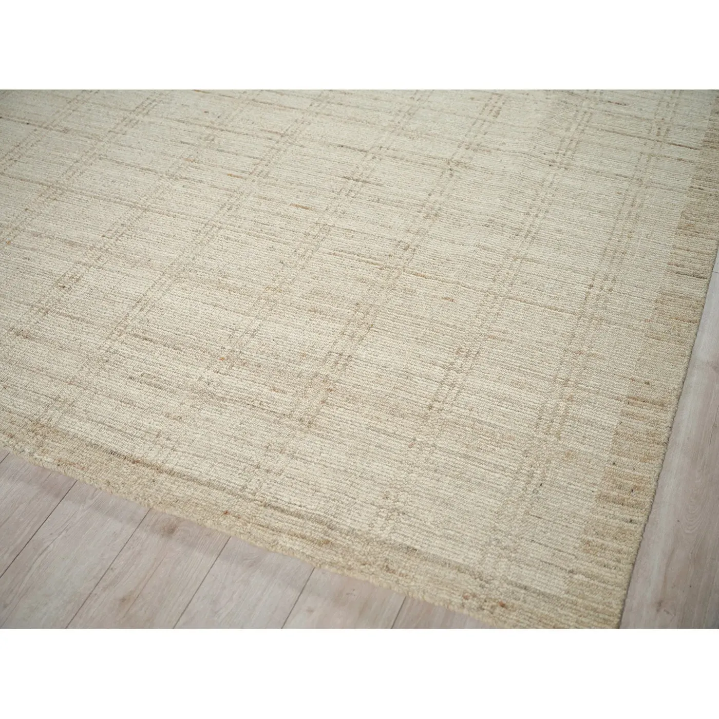Hazel Hand Knotted Rug Sample - Beige, Wool
