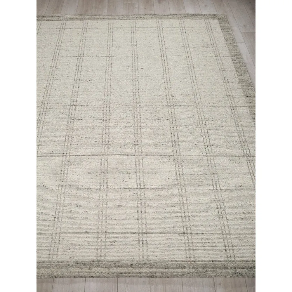Hazel Hand Knotted Rug Sample - Silver, Wool