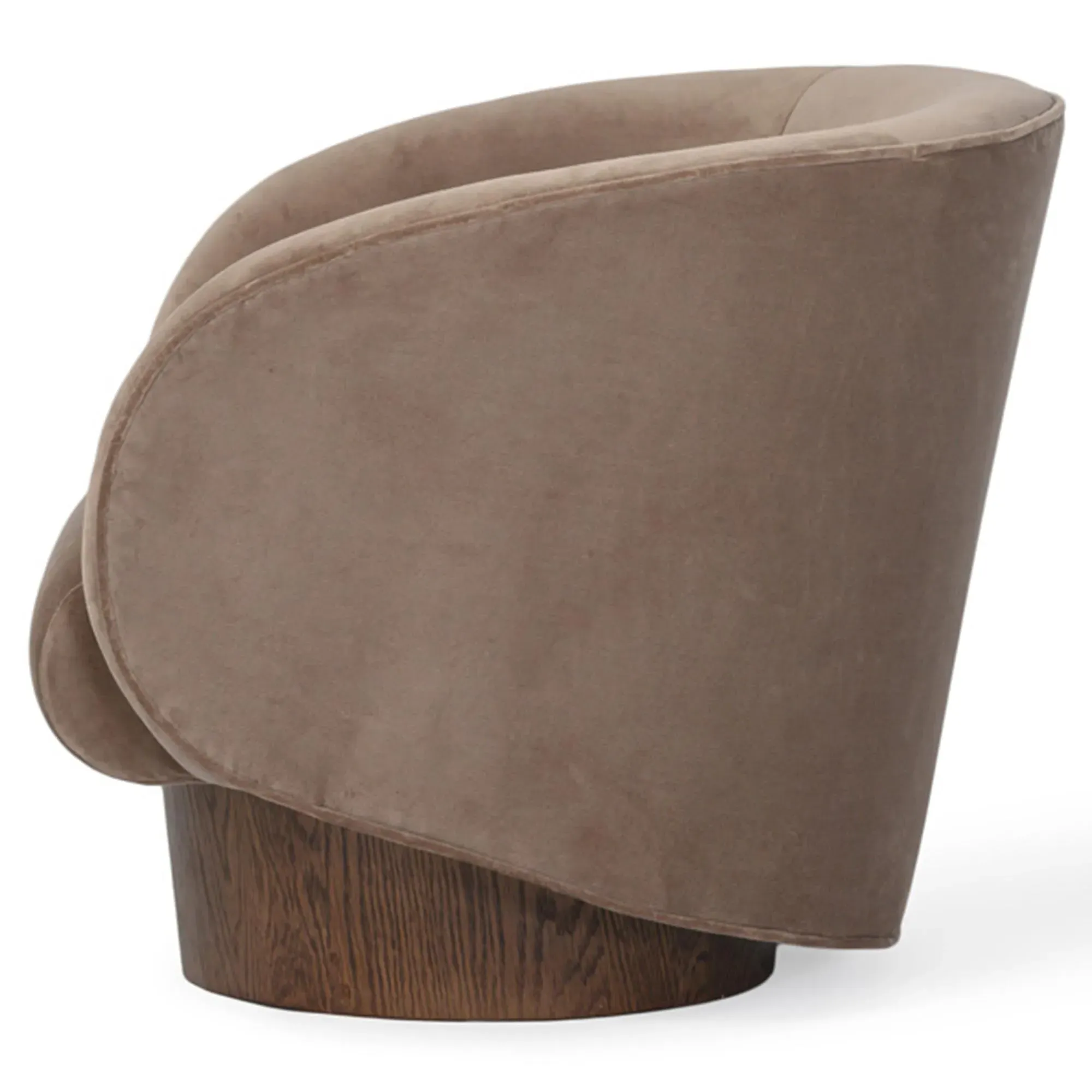 Hazel Swivel Club Chair - Brown, Oak