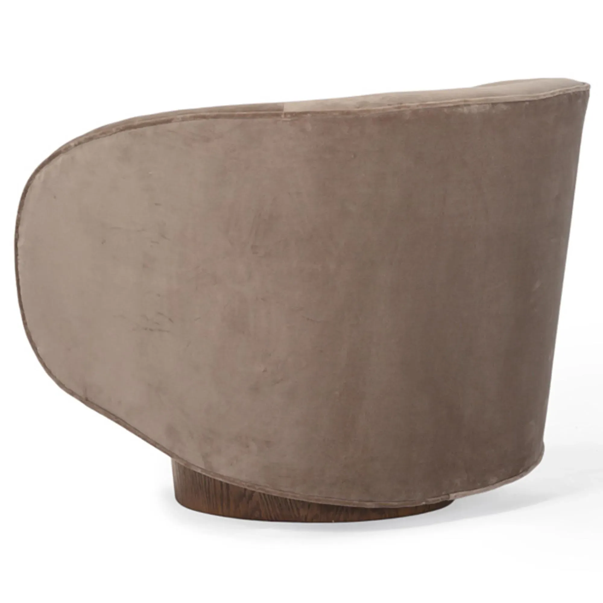 Hazel Swivel Club Chair - Brown, Oak