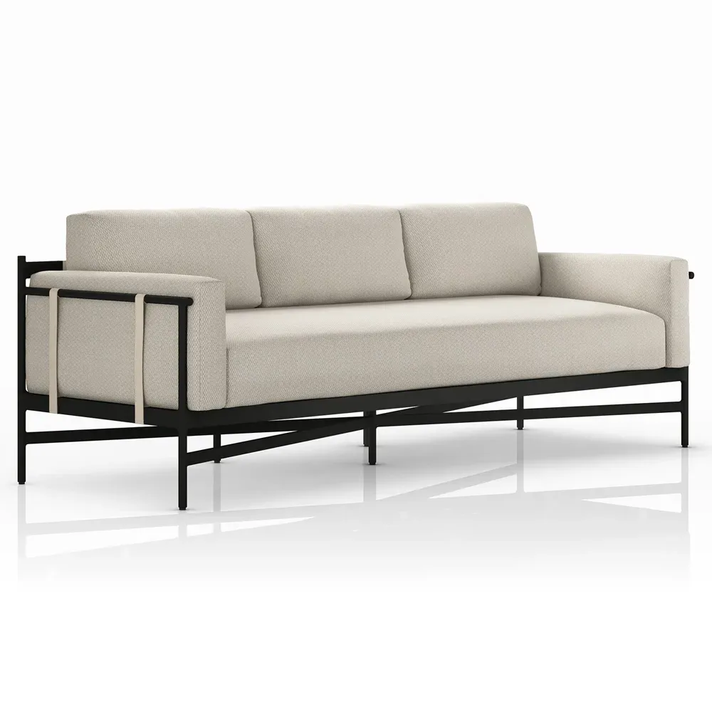 Heart Outdoor Sofa with Cushions - Beige, Aluminum