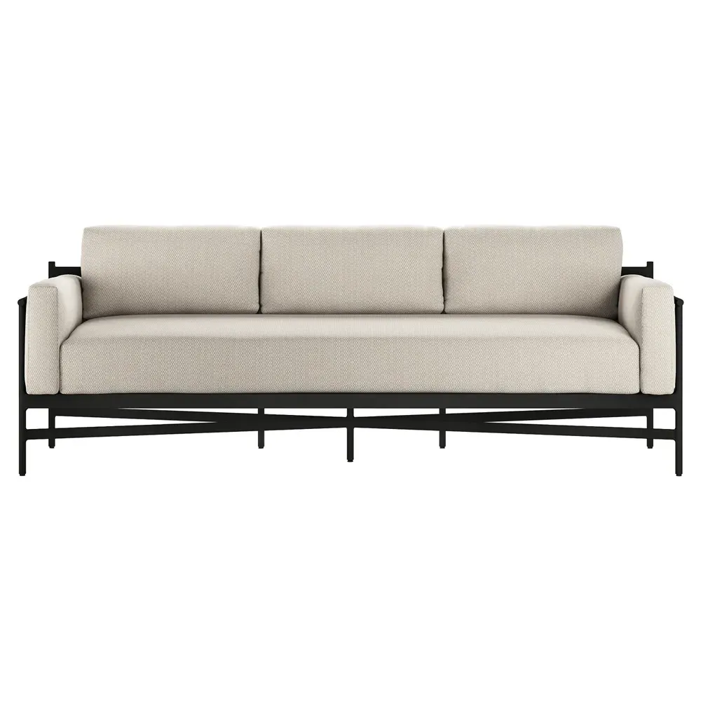 Heart Outdoor Sofa with Cushions - Beige, Aluminum
