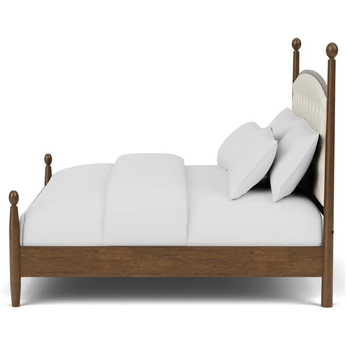 Hearth King Size Tufted Bed - Cream, Oak