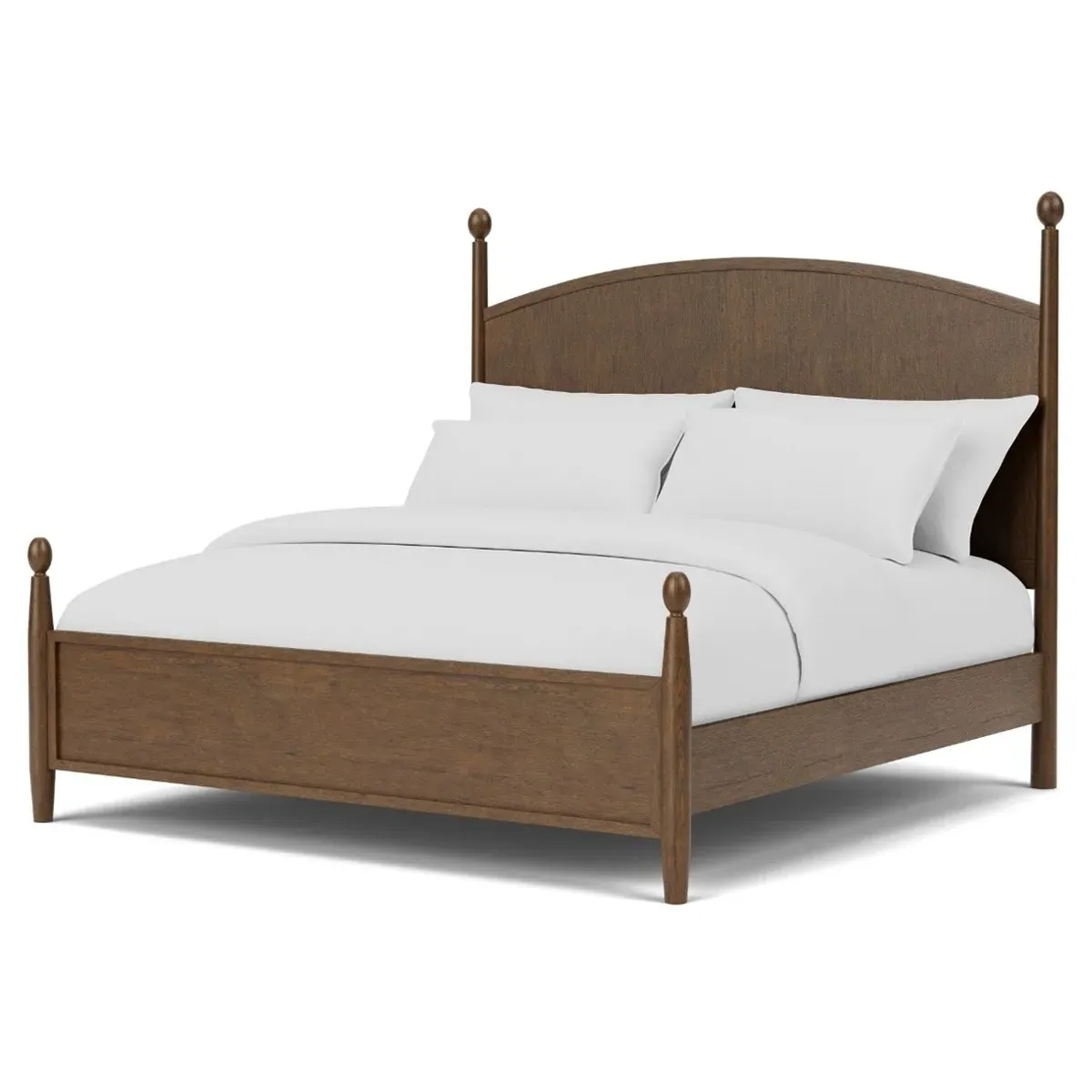 Hearth Queen Size Bed Frame - Brown, Rubberwood