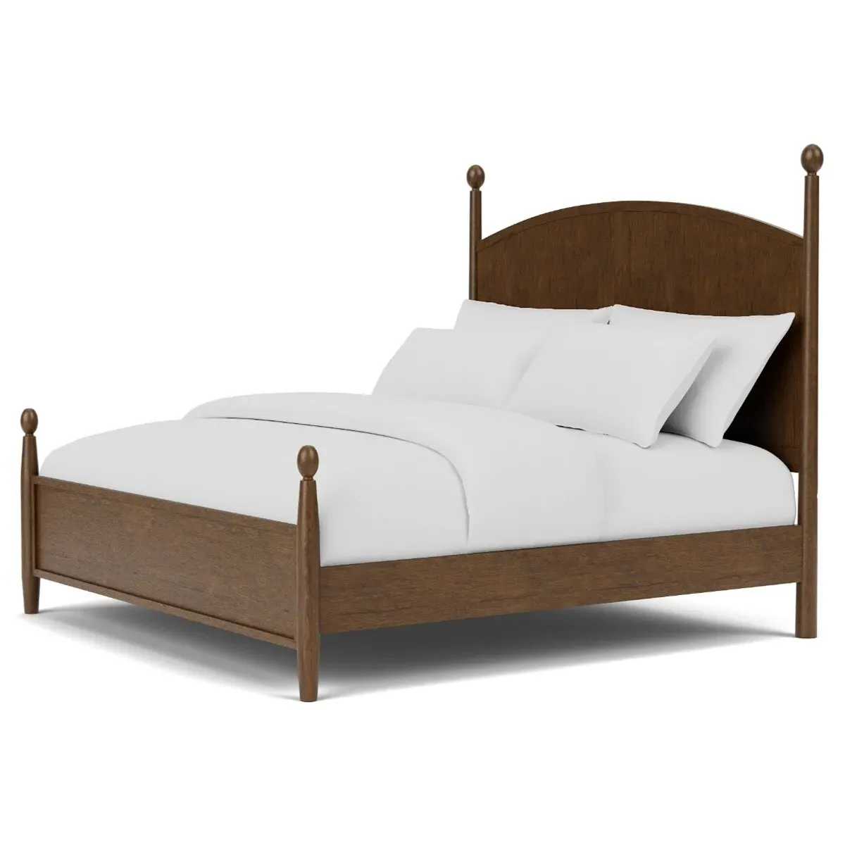 Hearth Queen Size Bed Frame - Brown, Rubberwood