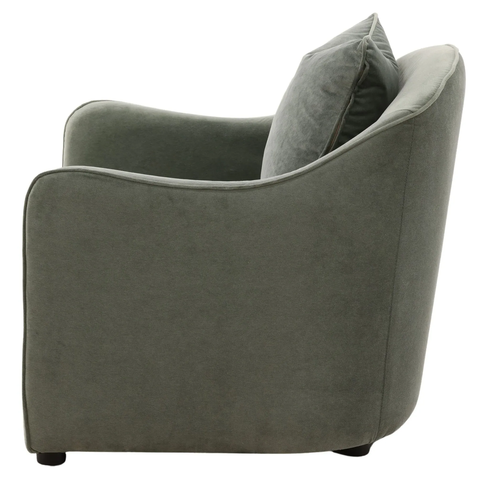 Heather Arm Chair - Green, Velvet