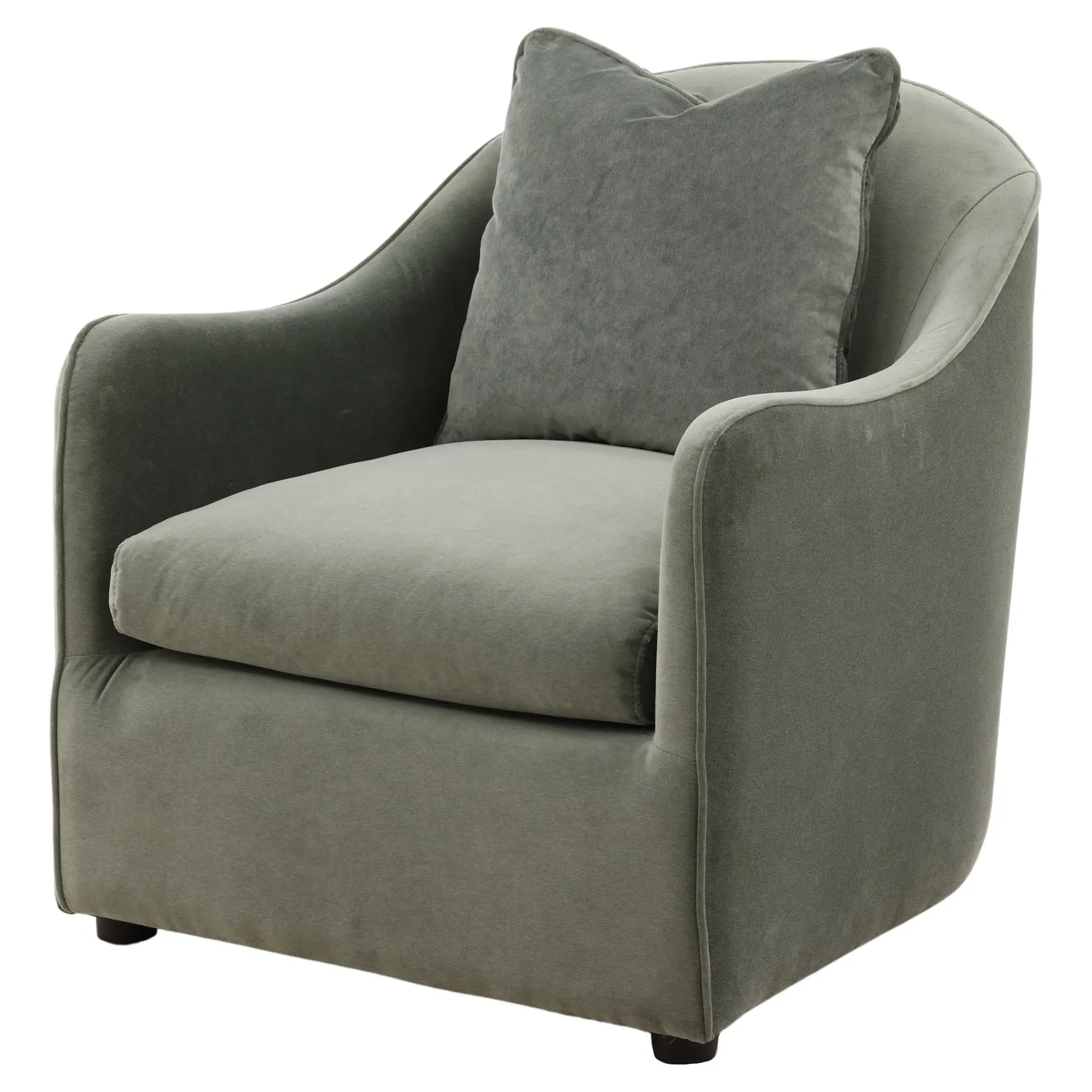Heather Arm Chair - Green, Velvet image
