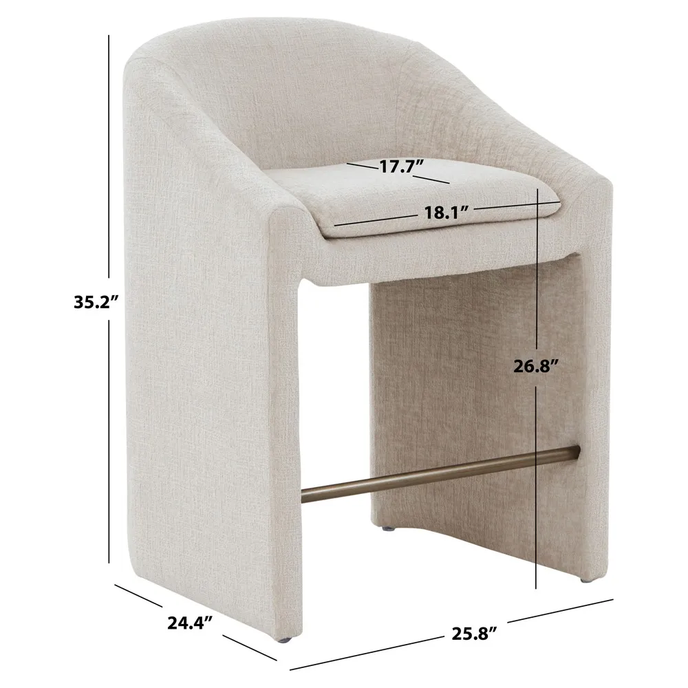 Heather Counter Stool - Cream, Wood
