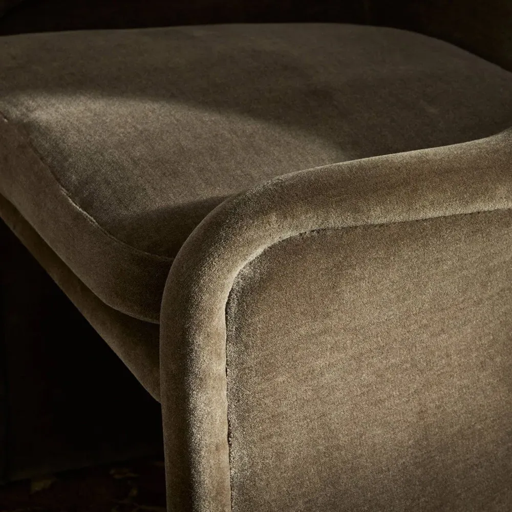 Heather Dining Chair - Olive Green, Velvet