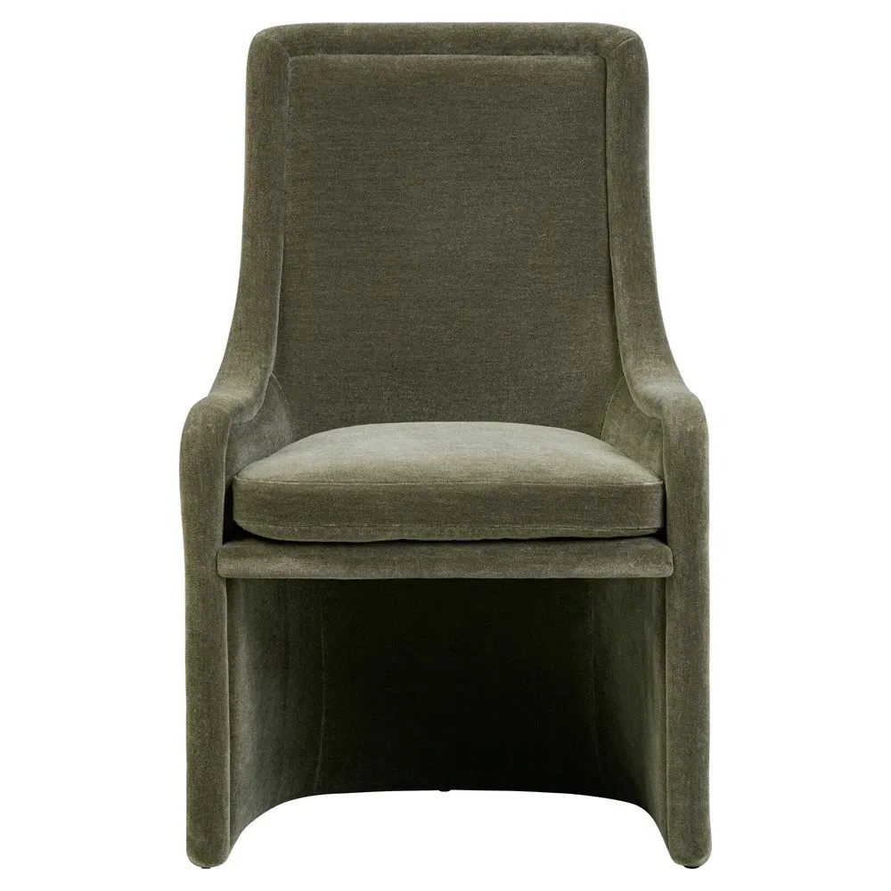 Heather Dining Chair - Olive Green, Velvet image