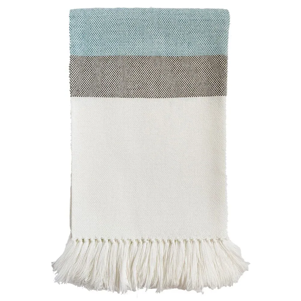 Heather Handwoven Throw Blanket - Blue, Wool