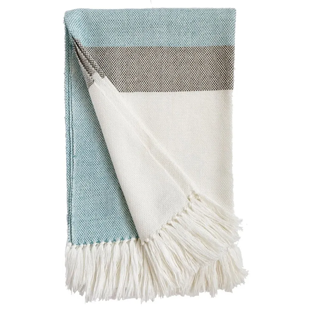 Heather Handwoven Throw Blanket - Blue, Wool image