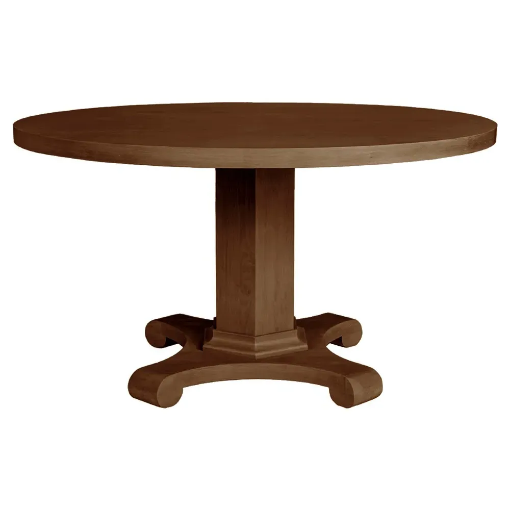 Heather Round Dining Table - Pecan Brown, Alder Wood