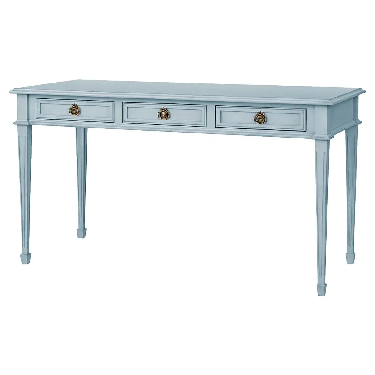 Heather Writing Desk with Storage - Light Blue, Alder Wood