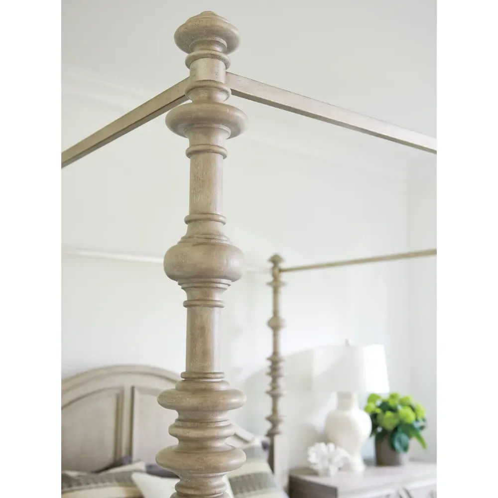 Heathercliff Queen Size Canopy Bed - Beige