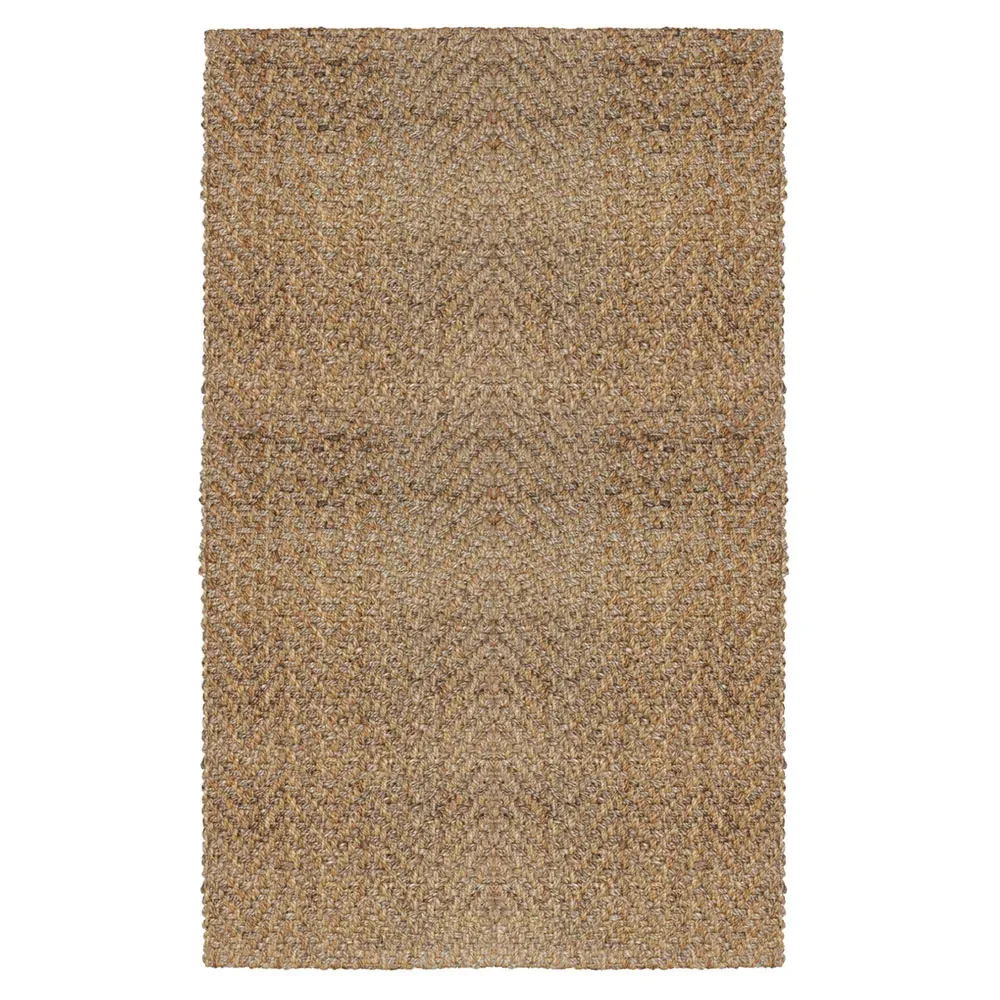 Hedi Herringbone Patterned Jute Rug - Brown