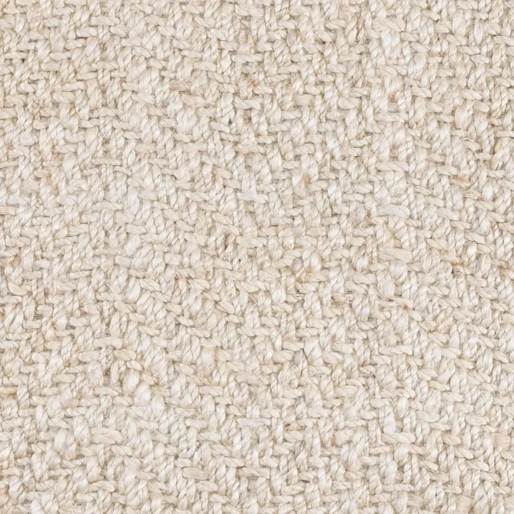 Hedi Herringbone Patterned Jute Rug - Cream