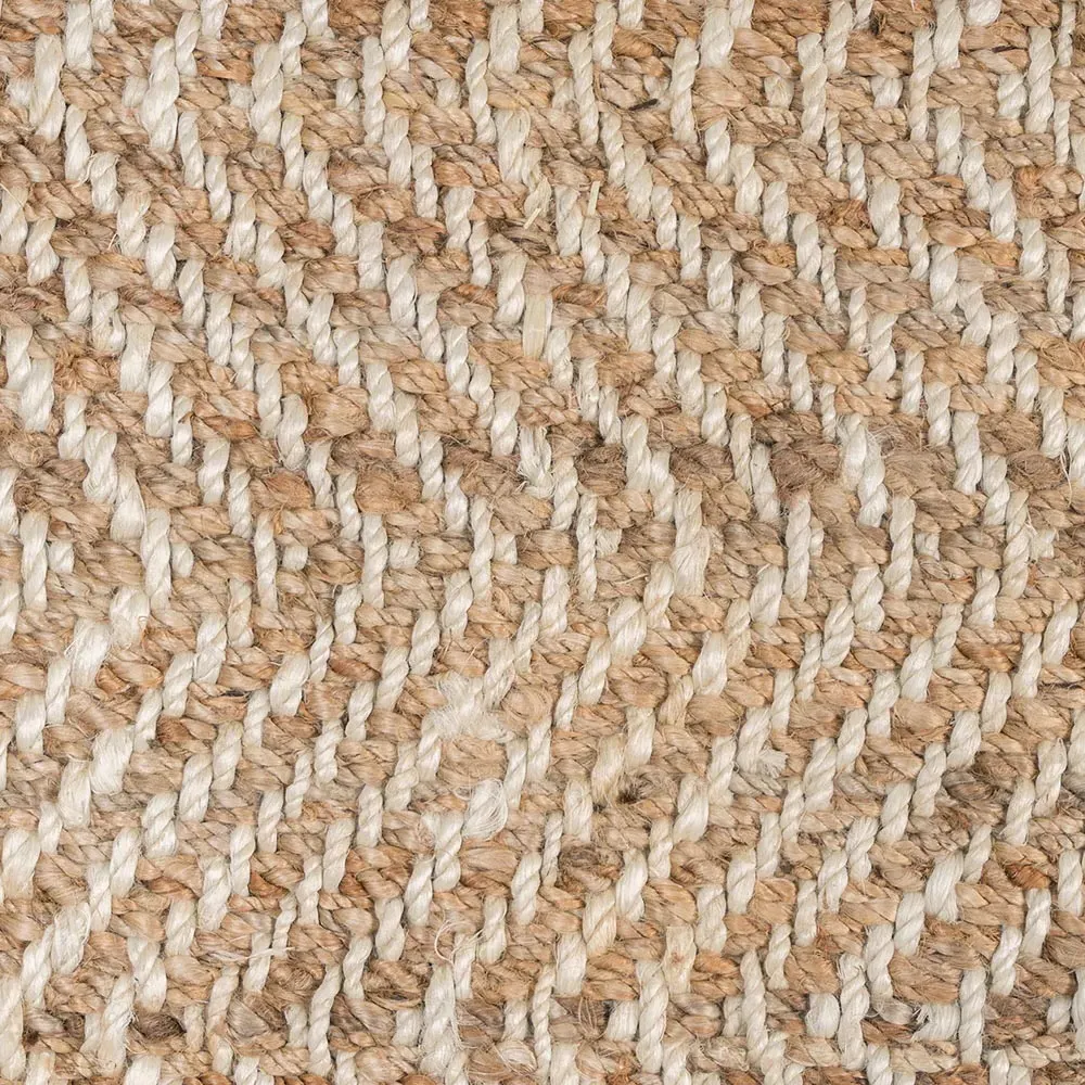 Hedi Herringbone Patterned Jute Rug - Natural