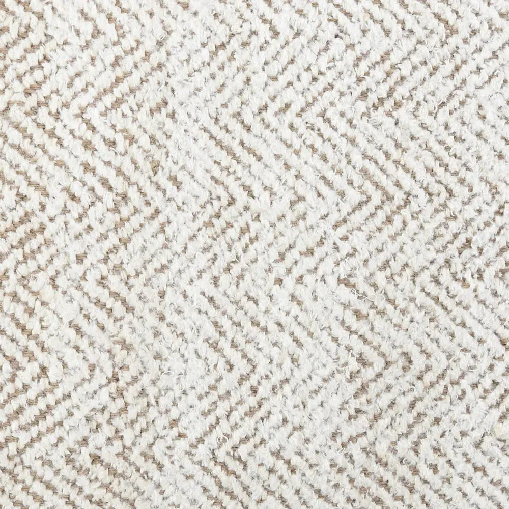 Hedi Herringbone Patterned Jute Rug - White