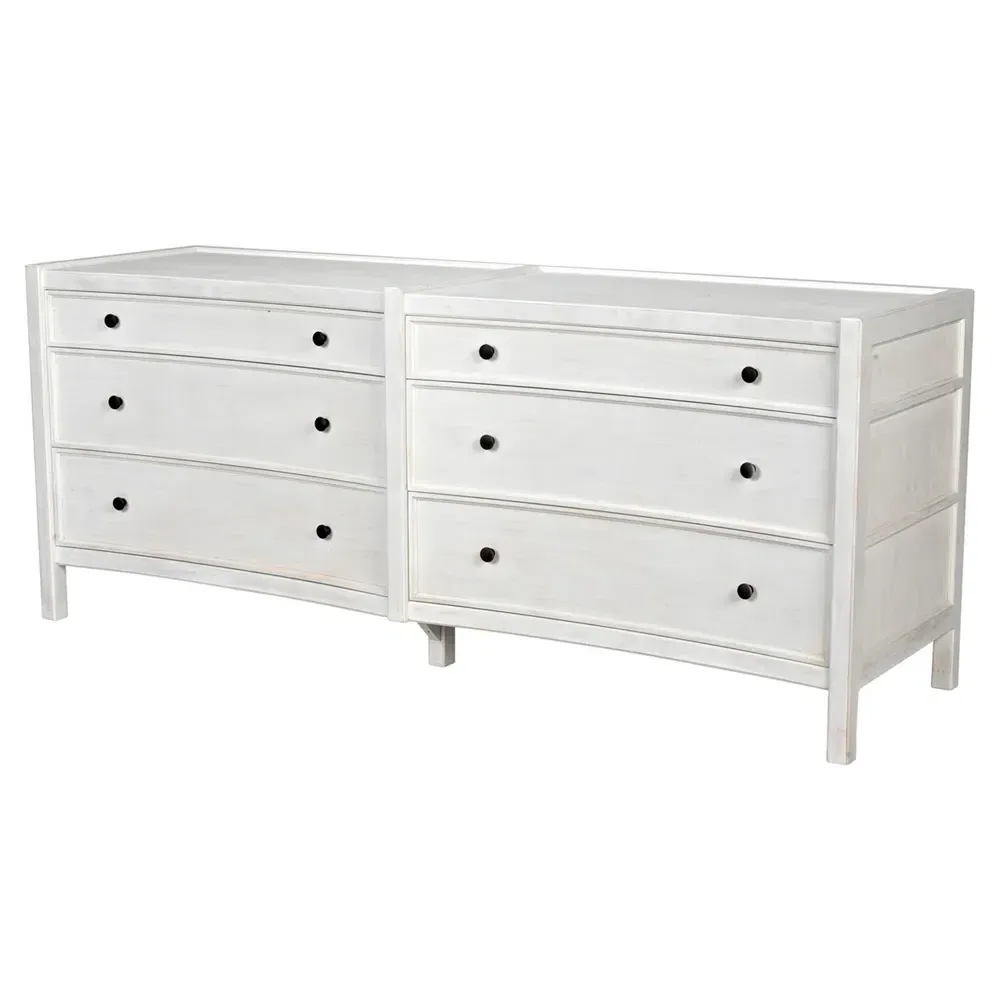 Helaena Double Dresser - Whitewash, Mahogany