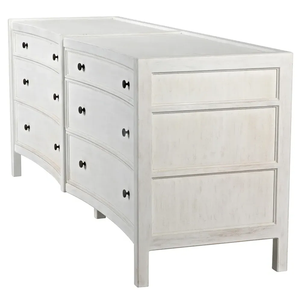 Helaena Double Dresser - Whitewash, Mahogany