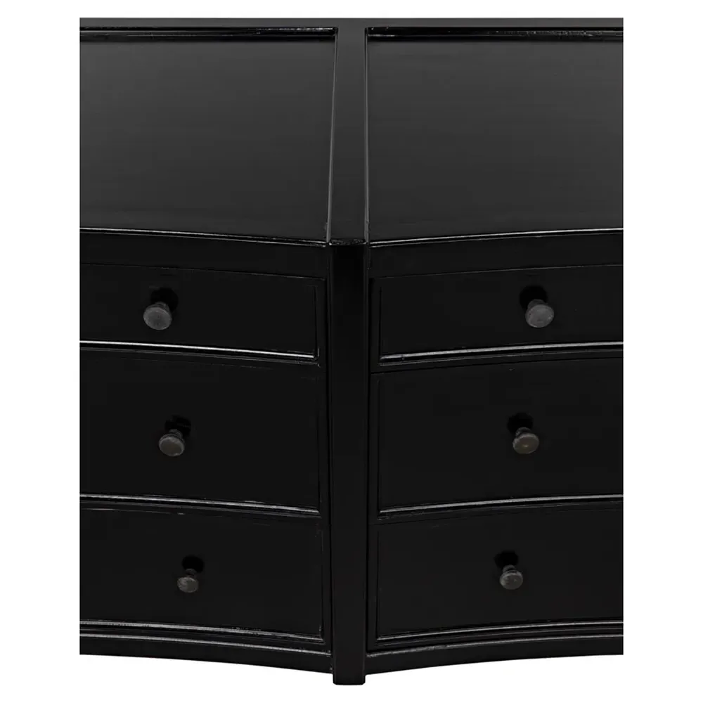 Helaena Double Dresser with Metal Pulls - Black, Mahogany