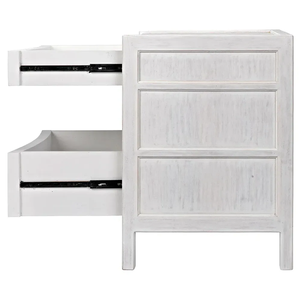 Helaena Nightstand - Whitewash, Mahogany