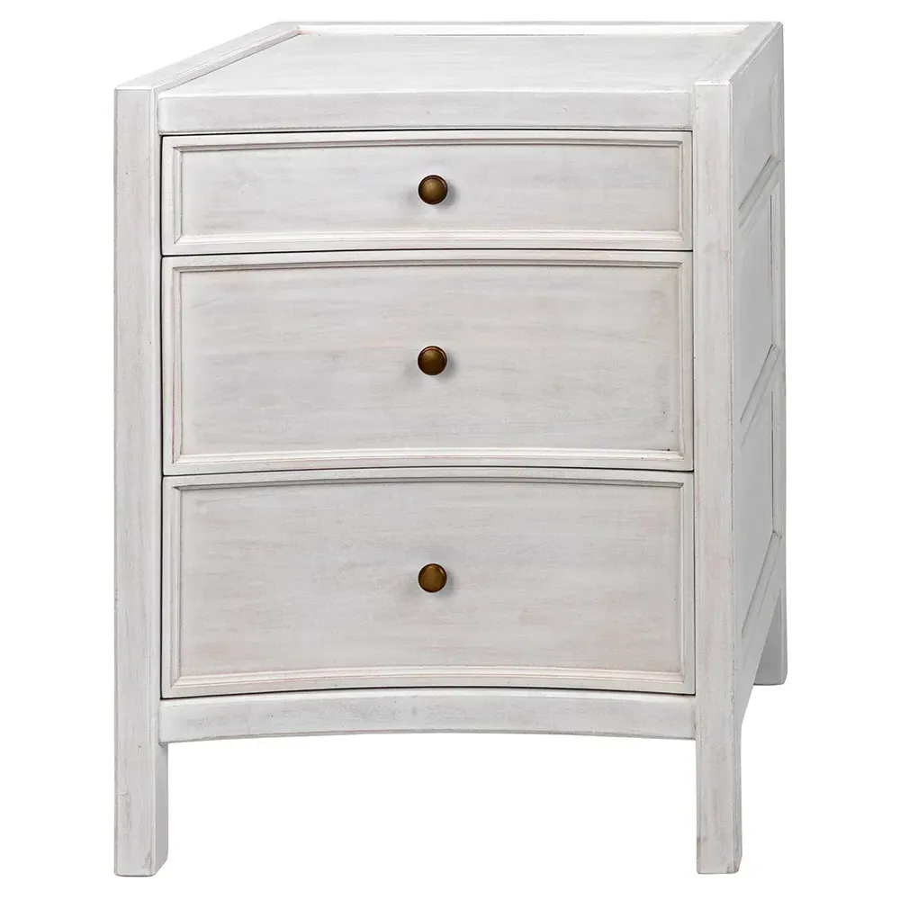 Helaena Nightstand - Whitewash, Mahogany