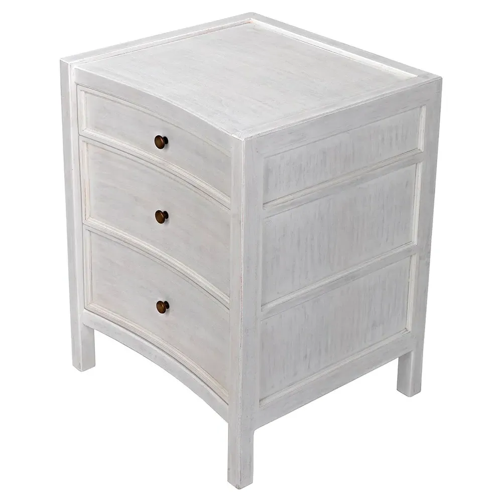Helaena Nightstand - Whitewash, Mahogany