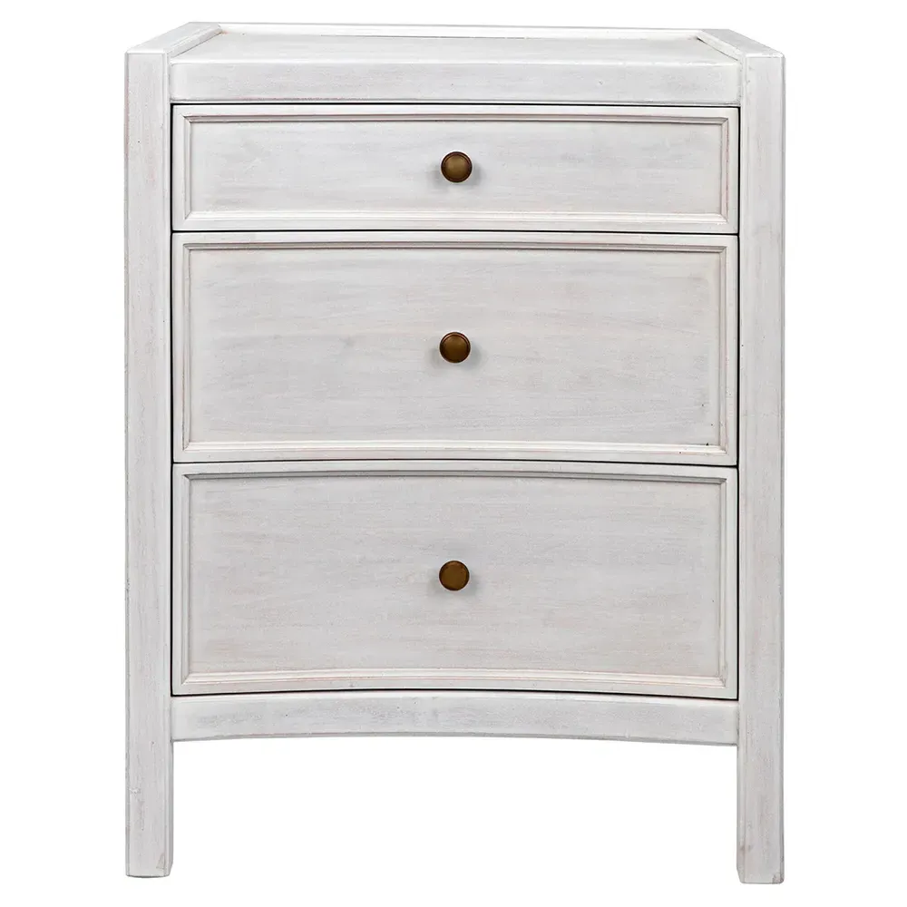 Helaena Nightstand - Whitewash, Mahogany