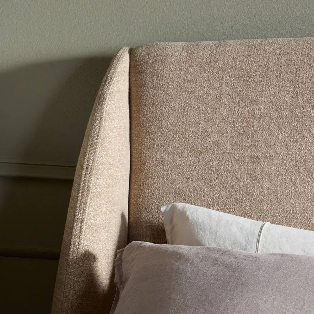 Helen King Size Wingback Bed - Brown, Oak